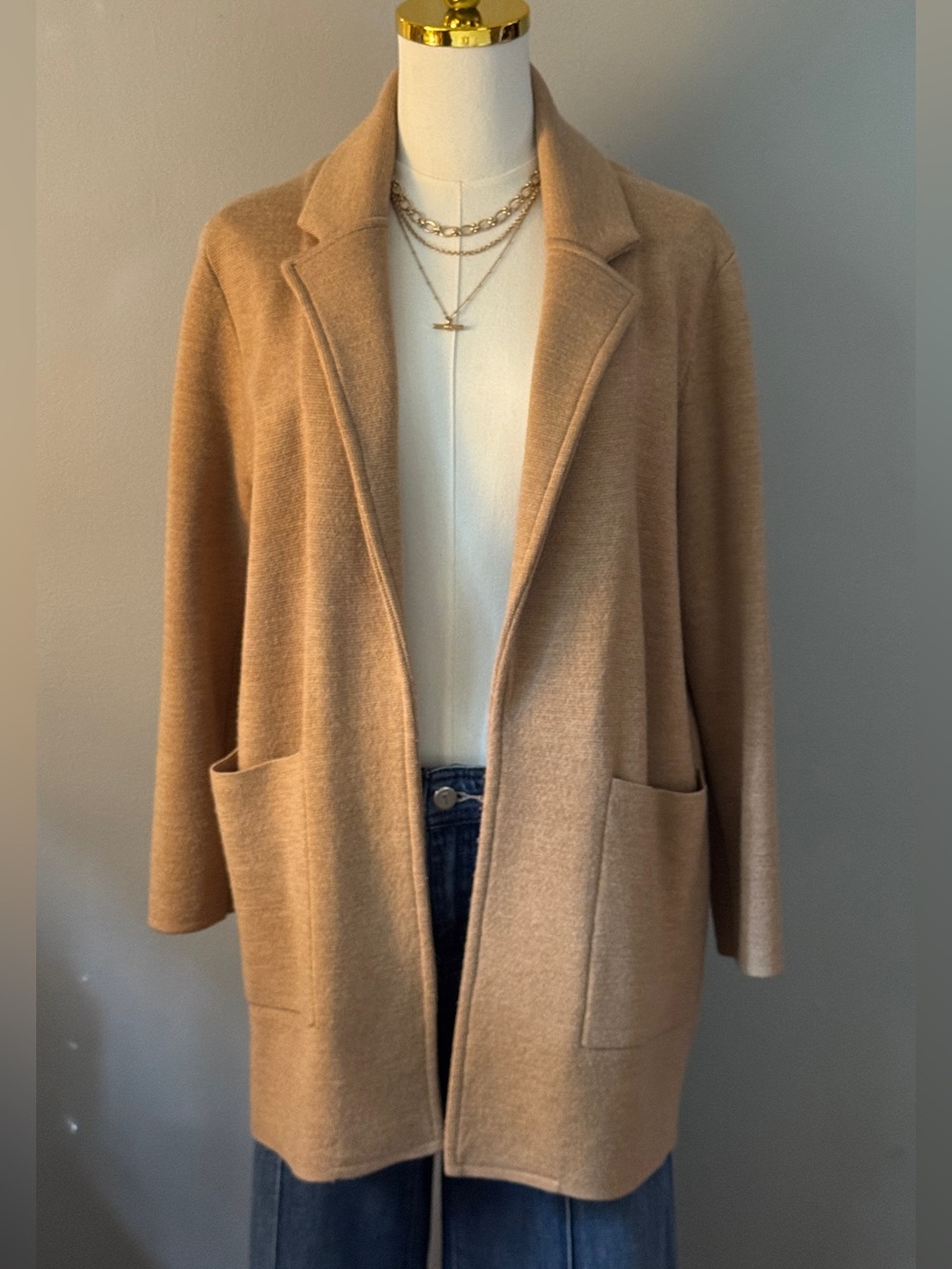 J. Crew Camel Open-Front Trench Coat